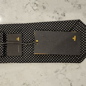 Fendi Black and White Polka Dot Tie